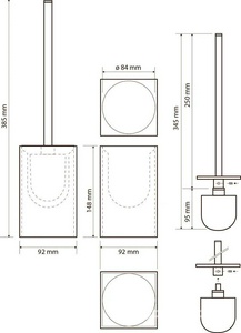 Ерш напольный, квадр., (цв.черный матовый/хром),  ZZ Bemeta Gamma 145613310