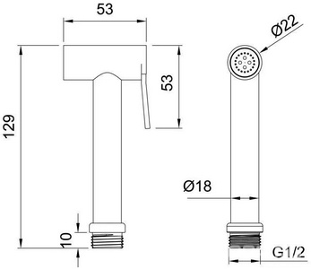 Лейка гигиенического душа, (латунь цв.браш.никель),  ZZ Allen Brau Priority 5.31028-BN