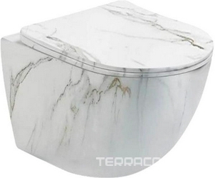 Унитаз подвесной SantiLine SL-5005MRB безободковый,сиденье с микролифтом в компл, цв. мрамор, ZZ