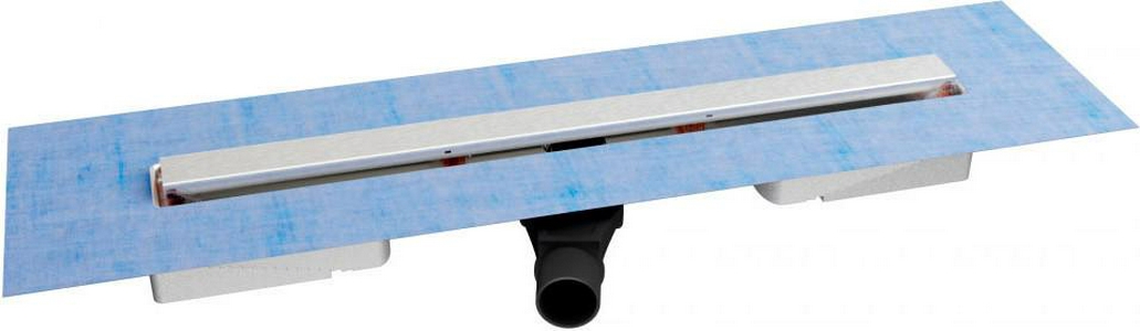 Душевой желоб 80 см, корпус из нержавейки, поворотный сифон, гидрозатвор (без сухого), решетка под плитку, цв.хром матовый ZZ Berges C1 Norma 090139