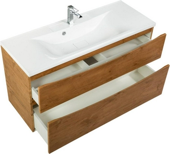 База под раковину подвесная с двумя выкатными ящиками, 1200х450х500мм, (без раковины), (цв.Rovere Nature),  ZZ BelBagno Marino MARINO-H60-1200-2C-SO-RN-P