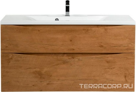 База под раковину подвесная с двумя выкатными ящиками, 1200х450х500мм, (без раковины), (цв.Rovere Nature),  ZZ BelBagno Marino MARINO-H60-1200-2C-SO-RN-P