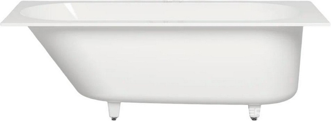 Ванна 1700х800хh600мм, встраив., литой камень S-sense матовый цв.белый, на регулируемых опорах, БЕЗ слива-перелива, Ornella ZZ