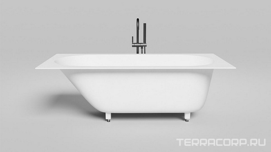 Ванна 1700х800хh600мм, встраив., литой камень S-sense матовый цв.белый, на регулируемых опорах, БЕЗ слива-перелива,  ZZ Salini Ornella 102314M