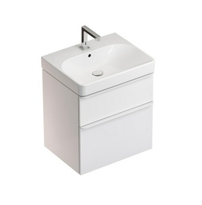 Раковина 600х480хh85(165)мм, подвесная / накладная, с 1 отв.д/смесит., с переливом, (без креплений),  ZZ Geberit Smyle 500.229.01.1