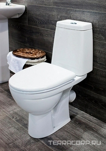 АКЦИЯ  Чаша унитаза "" (2-ой сорт), БЕЗОБОДКОВЫЙ, крышка в комплекте, без бачка Sanita Марс WC/Mars/1-P.Rim/WHT.G/S2