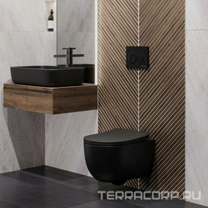 Инсталляция для подвесного унитаза, двойной смыв, 3/6 л., кнопка O5 в компл. , цв.черный матовый, ZZ Berges Novum 040265