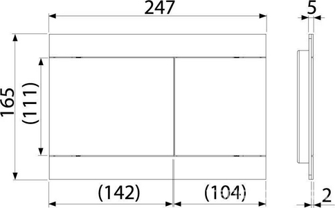 Клавиша двойного смыва FLAT для инсталляции, цвет бронза античная матовая ZZ AlcaPlast Универсал FUN-ANTIC