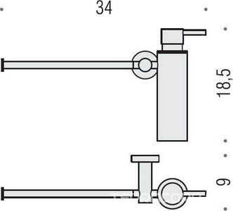 Дозатор для жидкого мыла, совмещ. с полотенцедержателем 34см, (цв.хром),  ZZ Colombo Plus W4975