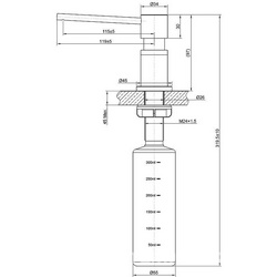 Дозатор для жидкого мыла или иного моющего средства, встраиваемый в столешницу в ванной или на кухне,цв.светлое черный, ZZ
