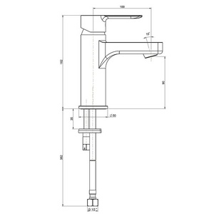 Смеситель для раковины, без донного клапана, цв. черный матовый Kerama Marazzi SONATA P4YO205ZNKM