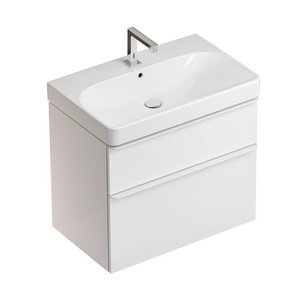 Раковина 750х480хh85(165)мм, подвесная / накладная, с 1 отв.д/смесит., с переливом, (без креплений),  ZZ Geberit Smyle 500.249.01.1