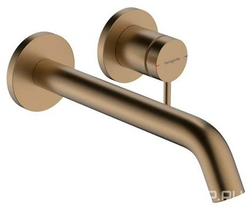 Смеситель для раковины, встраиваемый в стену, излив 225мм, внешняя часть, БЕЗ скрытой арт.13622180, (цв.шлиф.бронза),  ZZ Hansgrohe Tecturis S 73351140