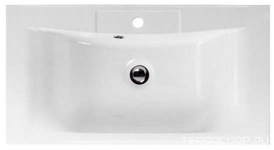 Раковина 750x450мм, с 1 отв.д/смесит., с переливом, (литьевой мрамор, цв.белый), BelBagno ZZ BelBagno Универсал BB750/450-LV-MR-PR