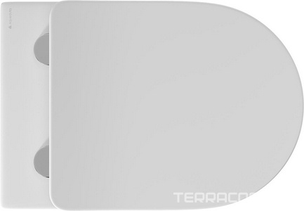 Унитаз подвесной 525х360мм, безободковый, сиденье с микролифтом, крепёж в компл., (цв.белый глянец),  Aqueduto Ovo OVO0110