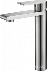 Смеситель для раковины, Высокий, без д/к, (нерж. сталь, цв.сатин), Nova ZZ