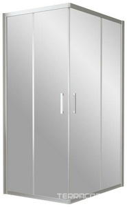 Душевое ограждение , 120x10x200 cм,  профиль матовый хром, стекло прозрачное,  покрытие BriteGuard ZZ Vegas Glass ZA-F ZA-F NOVO h2000 120*100 07 01 / BriteGuard