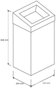 Корзина для мусора 47л, с конусным отверстием, нержавеющая сталь, матовая ZZ Merida MERIDA TOP KSM102.R