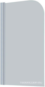 Шторка на ванну поворостная 76x140 см, левая, профиль хром матовый, стекло сатин, БЕЗ покрытия, ZZ Vegas Glass EV EV NOVO 76 07 10 левая