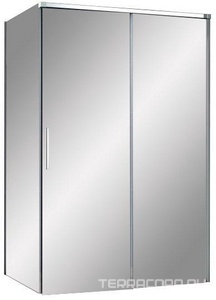 Душевой уголок 1400х1000х1950мм, правый/левый, (стекло прозрачное 8мм, фурнитура цв.хром),  ZZ Cezares Duet Soft-M DUET SOFT-M-AH-1-140/100-C-Cr