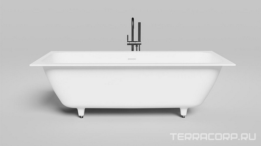 Ванна 1800х800хh600мм, встраив., литой камень S-Sense матов цв.белый, д/к Up&Down в цвет ванны,интегрир.слив-перелив,ножки компл,  ZZ Salini Orlanda Axis Kit 103312M