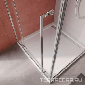 Душевой уголок 1200х900х1950мм, правый, (стекло прозрачное 6мм, фурнитура цв.хром),  ZZ Cezares Liner LINER-AH-1-120/90-C-Cr-R