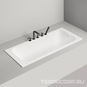 Ванна 1700х700хh600мм, встраив., литой камень S-Sense матовый цв.белый, д/к Up&Down в цвет ванны, интегрир.слив-перелив, ножки в компл,  ZZ Salini Orlanda Kit 102111M