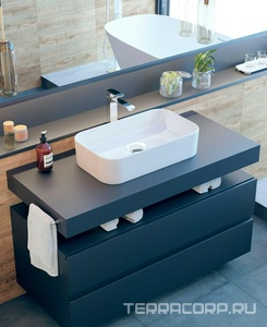 Раковина накладная 60х36х14 , БЕЗ отверстия под смесител, цвет белый Sanita Luxe Infinity WB.CT/Infinity/60-N.Slim/WHT.G/S1 / (INF60SLWB01S)