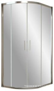 Душевое ограждение  100*90*190 см, полукруглое, ассиметричное, глянцевый хром, стекло прозрачное, ZZ Vegas Glass ZS-F ZS-F TUR NOVO 100*90 08 01