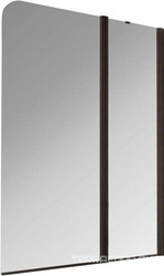 Ограждение на ванну двухстворчатое, с неподвижным сегментом 115*150 см, правое, профиль черный матовый, стекло прозрачное, ZZ