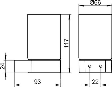 Стакан настенный, (цв.черный матовый / хрусталь),  ZZ Keuco Plan 14950 379000