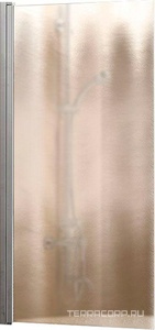 Душевая шторка на ванну, распашная, правая/левая, 800хh1400мм, (профиль цв.хром, стекло шиншилла 5мм), Vincea ZZ Vincea Универсал VSB-11800CH