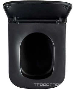 Подвесной унитаз c крышкой-сиденьем микролифт, смыв торнадо, безободковый, цв.черный ZZ Lemark Florex 9612002