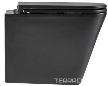 Подвесной унитаз c крышкой-сиденьем микролифт, смыв торнадо, безободковый, цв.черный ZZ Lemark Florex 9612002