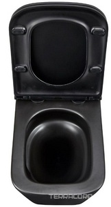 Подвесной унитаз c крышкой-сиденьем микролифт, смыв торнадо, безободковый, цв.черный ZZ Lemark Florex 9612002