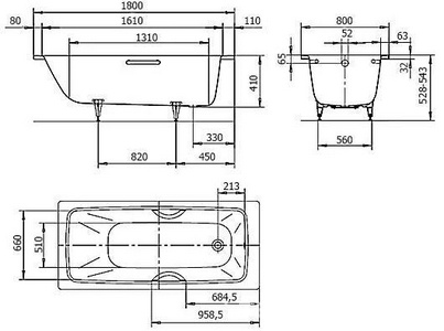 Ванна стальная "SANIFORM PLUS" 180х80 мод.375-1, + easy-clean, без комплекта ножек ном.87090, цвет белый ZZ Kaldewei Saniform Plus 112800013001