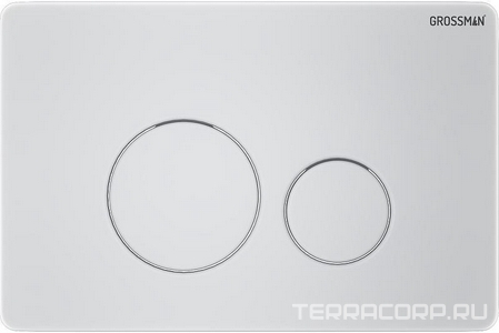 Клавиша смыва, двойной смыв, нержавеющая сталь, цв.белый матовый Grossman Classic 700.K31.05.01M.01M