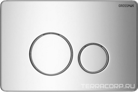 Клавиша смыва, двойной смыв, нержавеющая сталь, цв. хром глянцевый Grossman Classic 700.K31.05.10M.10M