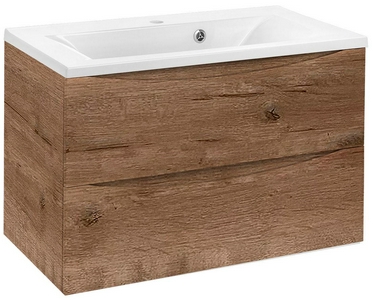 База под раковину подвесная, 2 выкатных ящика, 740x443xh500мм, без раковины, (цв.V.Oak),  ZZ Vincea Mia VMC-2MA750VO