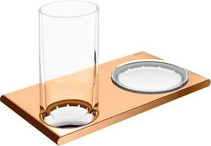 Стакан и мыльница, настенные, (хрусталь, держатель цв.бронза шлифованная),  ZZ Keuco Edition 400 11556 039000