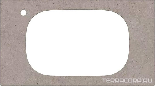 Столешница из керамогранита 90 см, для раковины встраиваемой сверху, с отверстием под смеситель, цв.серый матовый (Риккарди) Kerama Marazzi Magica MA.2.1.SG519920R\90