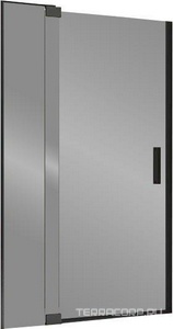 Дверь для душа в нишу, 900/1000хh2000мм, распашная с неподв.сегментом, правая/левая, (стекло 8мм, прозрачная, фурн.цв.черный матовый), Extra ZZ Vincea Exrta VDP-1E9010CLB