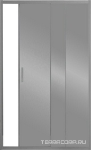 Дверь для душа, в нишу 1200хh1900мм, раздвижная, 1 дверь, 1 неподв.секция, правая/левая, (стекло прозрачное 6мм, фурн.цв.вороненая сталь),  ZZ Vincea Alpha VDS-3AL120CLGM