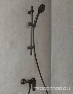 Душевой гарнитур Jacob Delafon  E29848-BL, лейка - 3 режима, штанга, держатель, цв. черный матовый Jacob Delafon Oscar E29848-BL