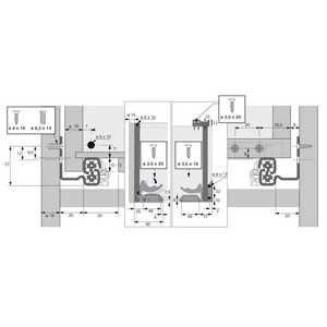 Направляющие Hettich Quadro V6 350 PO,EB 20, полн./дов, левая. (ЗАП.ЧАСТЬ) для тумбы  Modern, ZZ Kerama Marazzi Plaza Rail\Hettich9105929 L.350