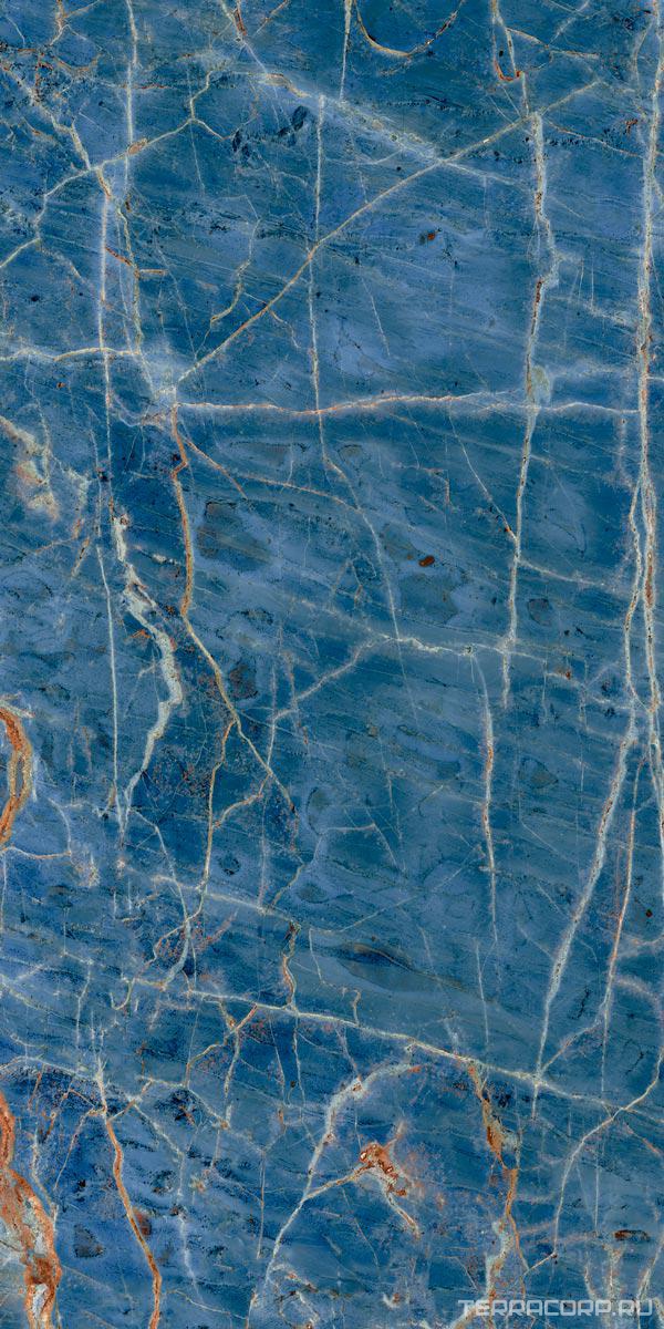 Керамогранит Gardenia Orchidea La Marmoteca Blue Denim Lux 60x120 Синий, фото 5