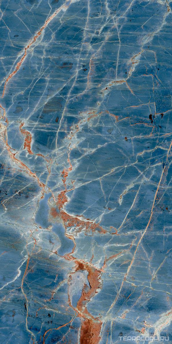 Керамогранит Gardenia Orchidea La Marmoteca Blue Denim Lux 60x120 Синий, фото 4