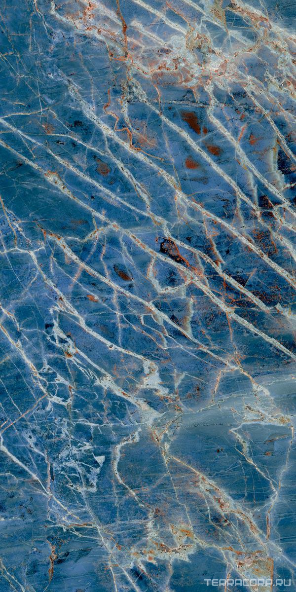 Керамогранит Gardenia Orchidea La Marmoteca Blue Denim Lux 60x120 Синий, фото 6