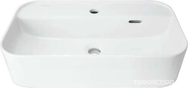 Раковина накладная 60х36х14,c отверстием под смеситель, цвет белый Sanita Luxe Infinity WB.CT/Infinity/60-C.Shelf/WHT.G/S1