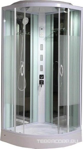 Душевая кабина с гидромассажем  81-4 white 900*900*2150, профиль белый, передняя стенка - экранированное стекло, задняя - зеркальное,низкий поддонKL Graham F F 81-4/900*900